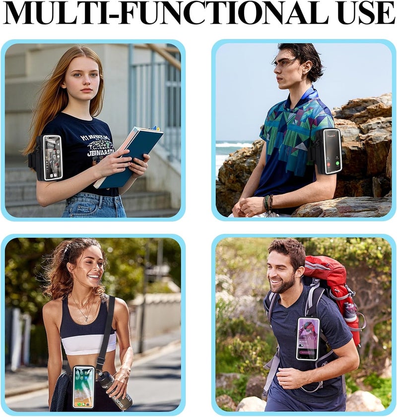 MOVOYEE Phone Holder for Running Armband, Cell Phone Purse Small Crossbody Bags for Women Kids, Sports Arm Bag for Men iPhone,Galaxy,Smartphones Carrier Pouch Fit Workout,Exercise,Gym,Hiking,Walking - Image 2